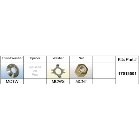 Solas Fixed Hub Propeller Hardware Kit - Mercury, Type C 17013501